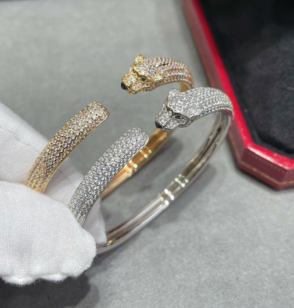 [Clover-Jewelry]PANTHERE FULL DIAMOND OPEN BRACELET