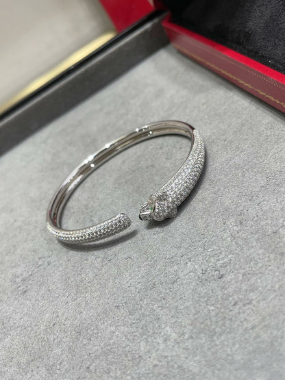 [Clover-Jewelry]PANTHERE FULL DIAMOND OPEN BRACELET