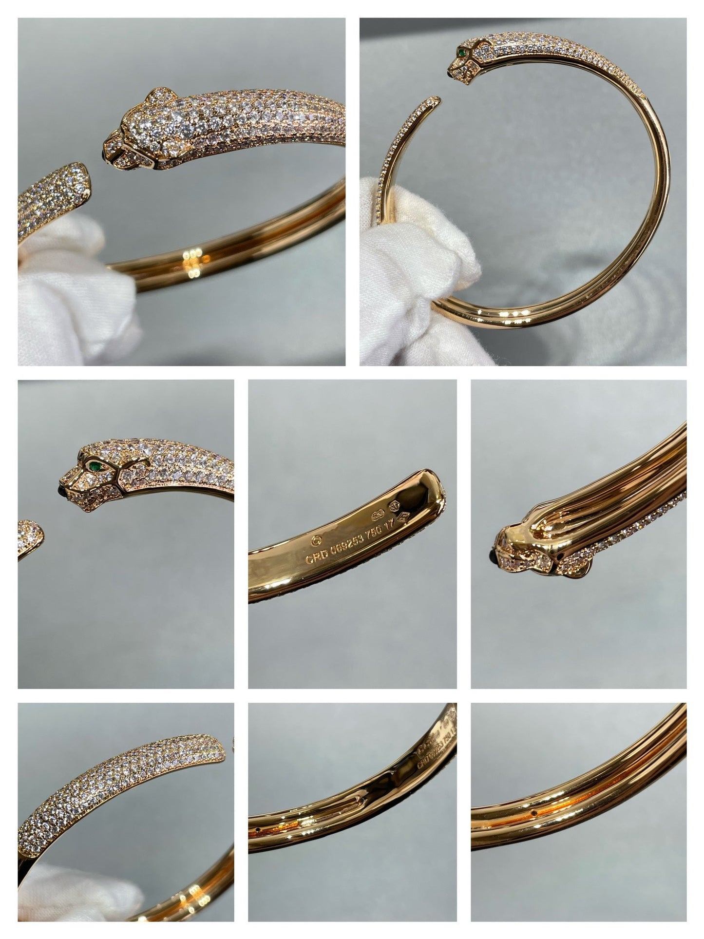 [Clover-Jewelry]PANTHERE FULL DIAMOND OPEN BRACELET