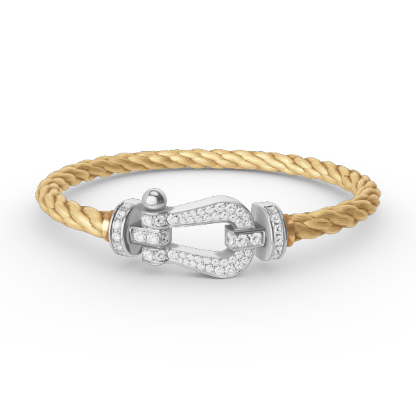 [Clover-Jewelry]FORCE LARGE HORSESHOE FULL DIAMOND BRACELET SILVER