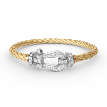 [Clover-Jewelry]FORCE LARGE HORSESHOE FULL DIAMOND BRACELET SILVER