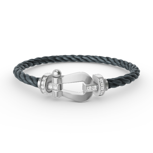 [Clover-Jewelry]FORCE LARGE HORSESHOE HALF DIAMOND BRACELET SILVER