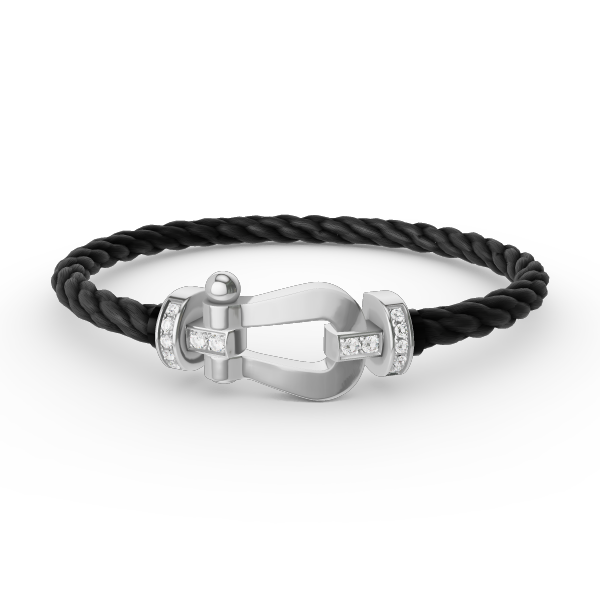 [Clover-Jewelry]FORCE LARGE HORSESHOE HALF DIAMOND BRACELET SILVER