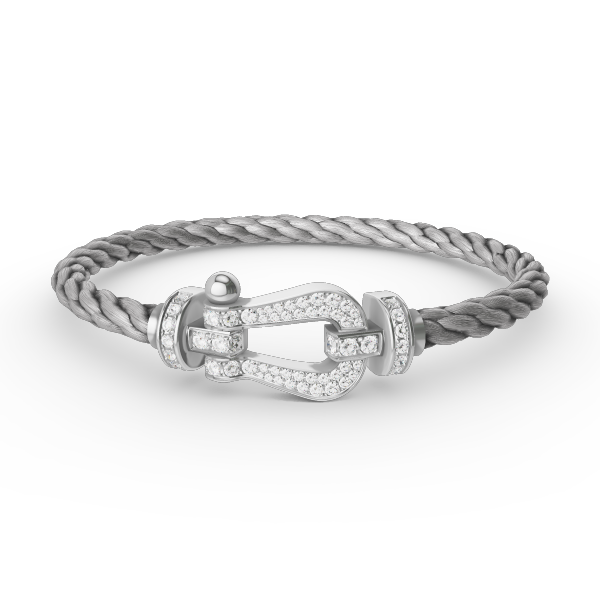 [Clover-Jewelry]FORCE LARGE HORSESHOE FULL DIAMOND BRACELET SILVER