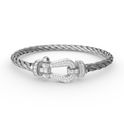 [Clover-Jewelry]FORCE LARGE HORSESHOE FULL DIAMOND BRACELET SILVER