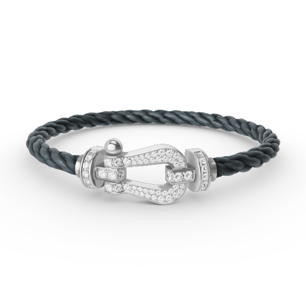 [Clover-Jewelry]FORCE LARGE HORSESHOE FULL DIAMOND BRACELET SILVER