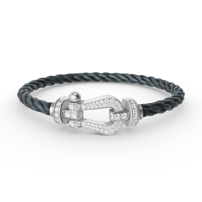 [Clover-Jewelry]FORCE LARGE HORSESHOE FULL DIAMOND BRACELET SILVER