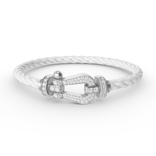 [Clover-Jewelry]FORCE LARGE HORSESHOE FULL DIAMOND BRACELET SILVER