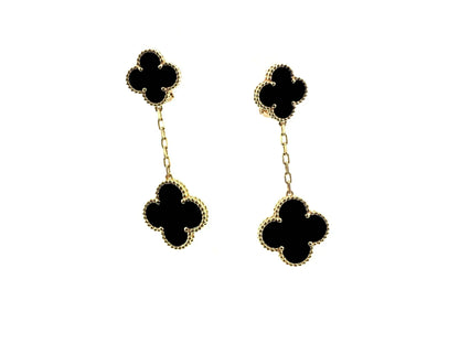 [Clover-Jewelry]CLOVER 2 MOTIFS  EARRINGS (MULTIPLE CHOICESC