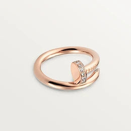 [Clover-Jewelry]JUSTE RING 2.65MM PINK GOLD DIAMOND