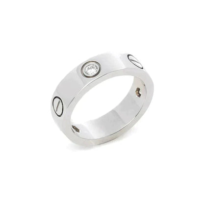 [Clover-Jewelry]LOVE RING 5.5MM 3 DIAMONDS SILVER