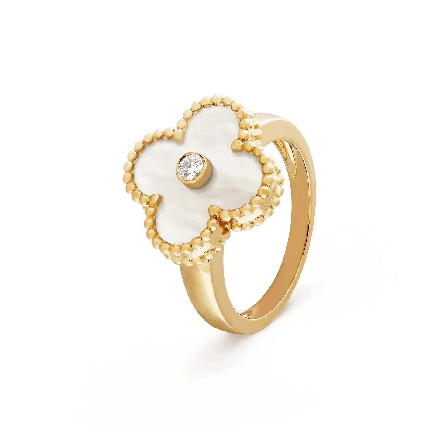 [Clover-Jewelry]CLOVER PINK MOP RING GOLD DIAMOND