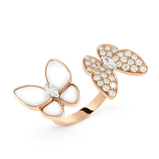 [Clover-Jewelry]TWIN BUTTERFLY DIAMOND MOP RING