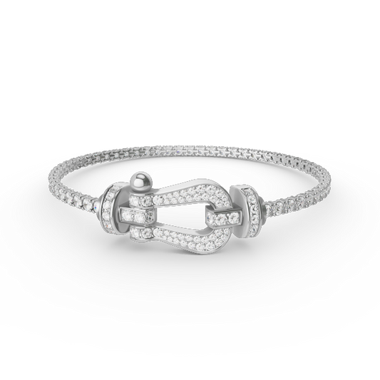 [Clover-Jewelry]FORCE  LARGE HORSESHOE FULL DIAMOND TENNIS BRACELET