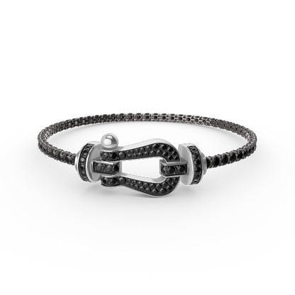 [Clover-Jewelry]FORCE  LARGE HORSESHOE FULL DIAMOND TENNIS BRACELET